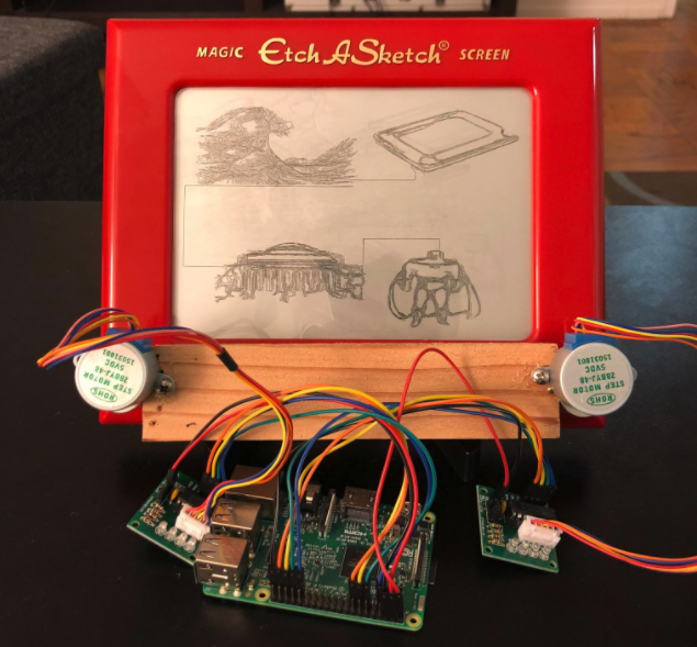 Hacking an Etch-A-Sketch with a Raspberry Pi and camera: Etch-A